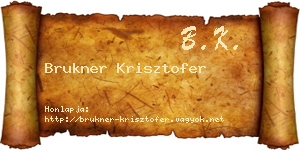 Brukner Krisztofer névjegykártya